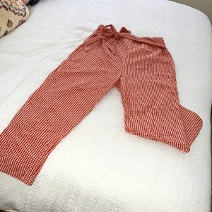 Free people, rust gingham pants. Size 10, fits like 8.